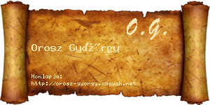 Orosz György névjegykártya